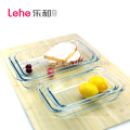 LeHe housewares high borosilicate heat resistant glass bakeware set clear baking dish